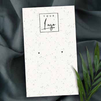 subtle white ceramic texture earring logo display business card