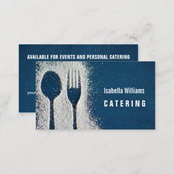 sugar fork navy blue catering, restaurant business card