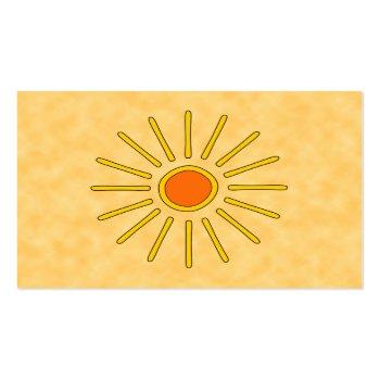 Small Summer Sun. Warm Yellow Colors. Business Card Back View