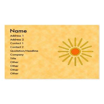 Small Summer Sun. Warm Yellow Colors. Business Card Front View