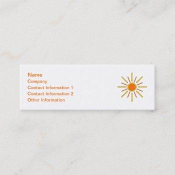 summer sun. yellow and orange. mini business card