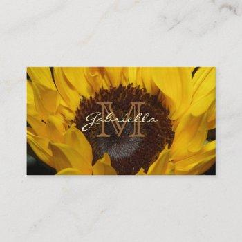 sunflower: monogram business cards