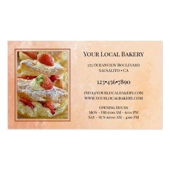 Small Sweet Bakery Dessert Photo Business Card Back View
