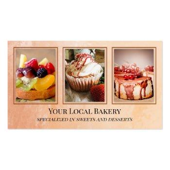 Small Sweet Bakery Dessert Photo Business Card Front View