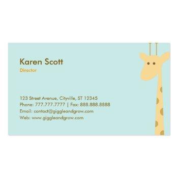 Small Sweet Giraffe Childcare /boutique Business Card Back View