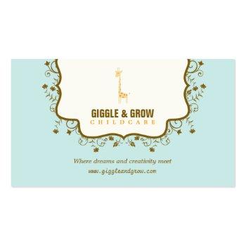 Small Sweet Giraffe Childcare /boutique Business Card Front View