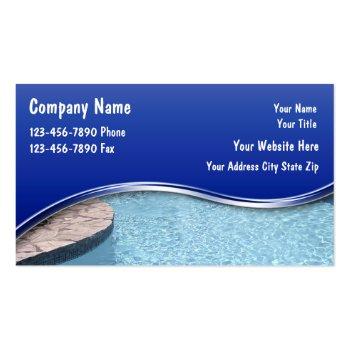 Small Swimming Pool Business Cards Front View
