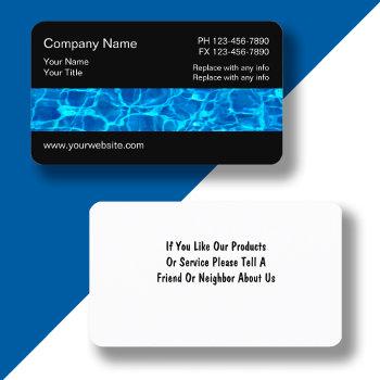 swimming pool services business card