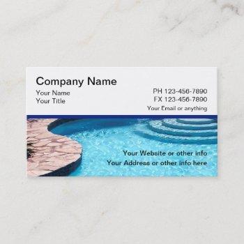 swimming pool with steps and deck business card