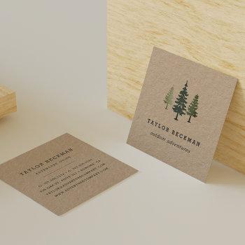 tall pines | kraft square business card