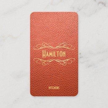 tan mock leather instagram style business card