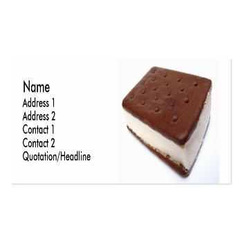 Small Tasty Ice Cream Sandwich Mini Business Card Front View