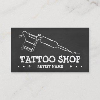 Small Tattoo Chalk Business Card Front View