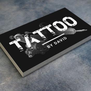 tattoo shop tattoo gun professional tattoo artist business card