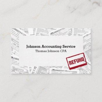 tax forms for accounting business business card