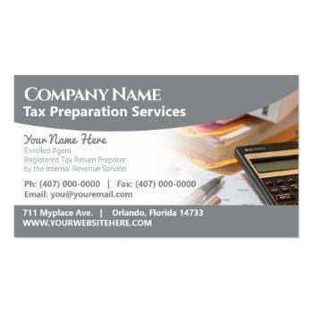 Small Tax Preparation (preparer) Business Card Front View
