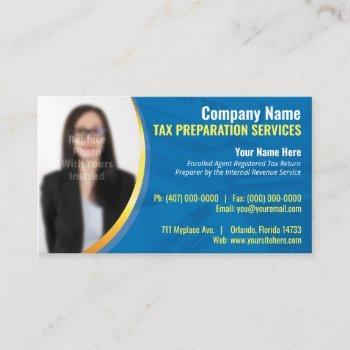tax preparation (preparer) photo business card