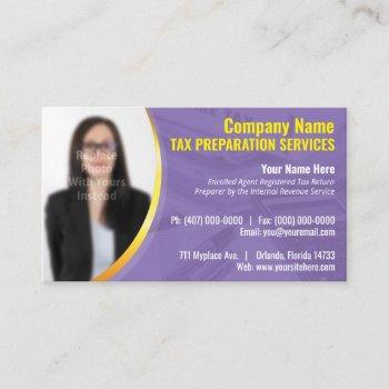 tax preparation (preparer) photo business card