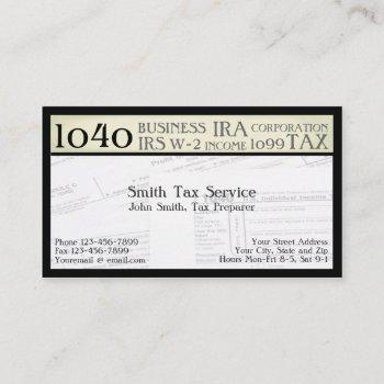 tax preparer accountant business card