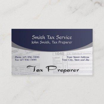 tax preparer accountant business card