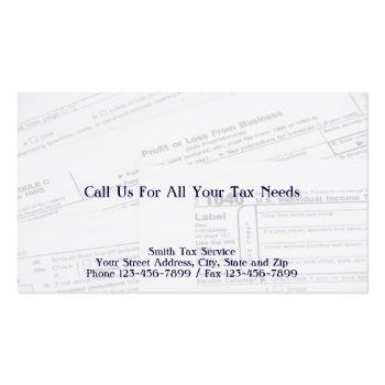 Small Tax Preparer Accountant Business Card Back View