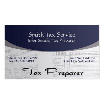 Small Tax Preparer Accountant Business Card Front View