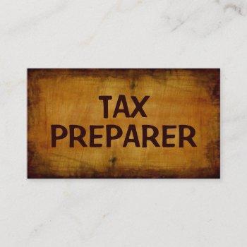 tax preparer antique business card