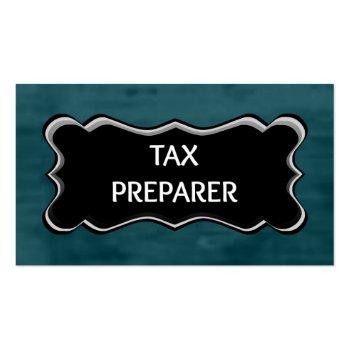 Small Tax Preparer Elegant Name Plate Business Card Front View