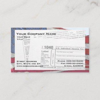 tax preparer federal tax form business card