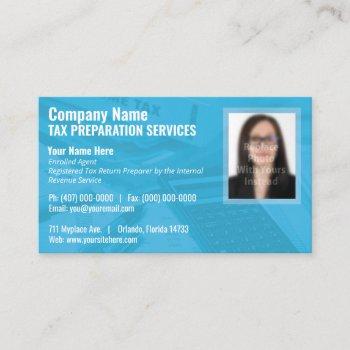 tax preparing (preparer) photo business card