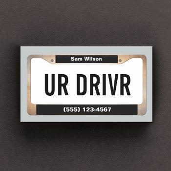 taxi cab service car licensed plate business card