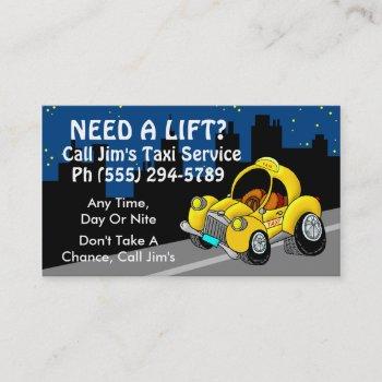 taxi service business card