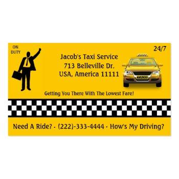 Small Taxi Service Business Card Front View