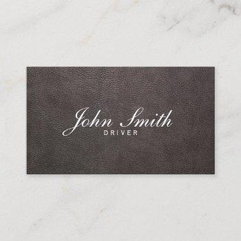 taxi service elegant leather professional driver business card