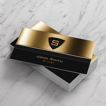 taxi service luxury gold monogram driver business card