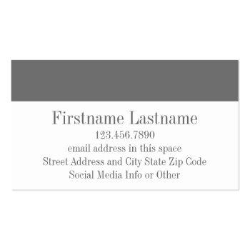 Small Teal Charcoal Chevrons Custom Monogram Business Card Back View