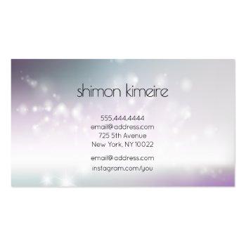 Small Teal & Violet Nail Artist Professional Salon Spa Business Card Back View