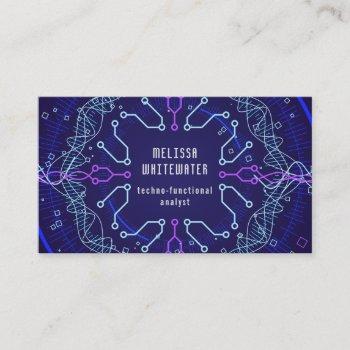 techno flat sleek colorful business card