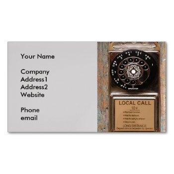 telephone antique rotary pay phone rugged magnetic business card