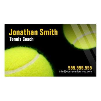Small Tennis Coach For Tennis Lessons Business Card Front View