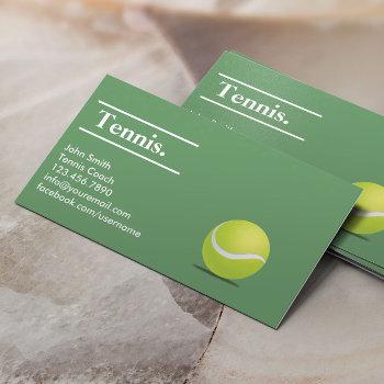 Small Tennis Coach Professional Minimalist Business Card Front View