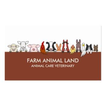 Small Terracotta Farm Animals Veterinary Pet Business Card Front View