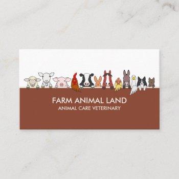 terracotta farm animals veterinary pet business card