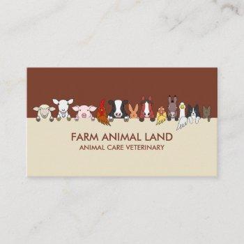 terracotta ivory farm animals veterinary pet business card