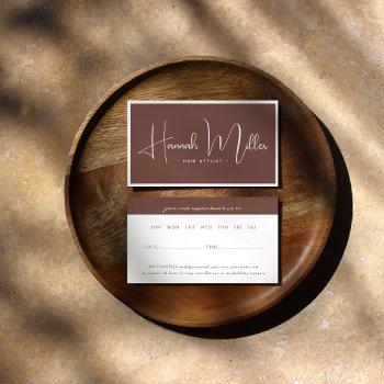 terracotta | modern elegant minimalist appointment business card