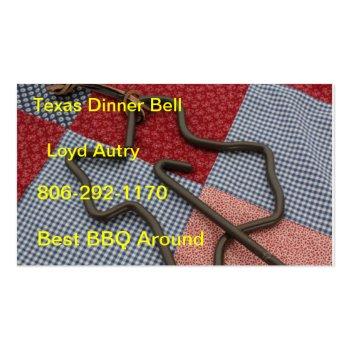Small Texas Dinner Bell Business Card Front View