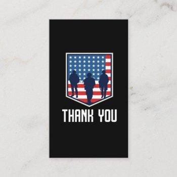 thank you american soldiers usa flag business card