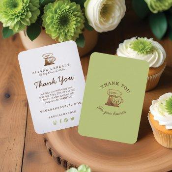 thank you bakery stand mixer enclosure card