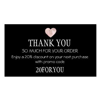 Small Thank You For Purchase Instagr Discount Codes Business Card Front View