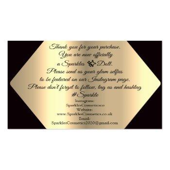 Small Thank You For Your Purchase Gold Custom Logo Business Card Back View